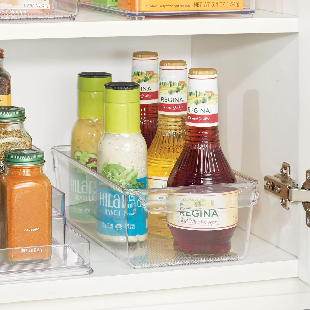 iDesign Fridge Storage Bin with Handle, Set of 4, Clear