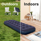 Single Size Air Mattress Inflatable Bed with Pump and Pillows,Blow Up Mattress for Camping and Home