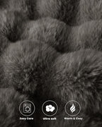 Ultra Soft Cozy Faux Fur Throw Blanket, Fuzzy Plush Thick Bubble Blanket - Image 6