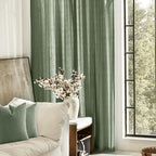 Olive Green Curtains 120 inch Length 2 Panels - Image 7