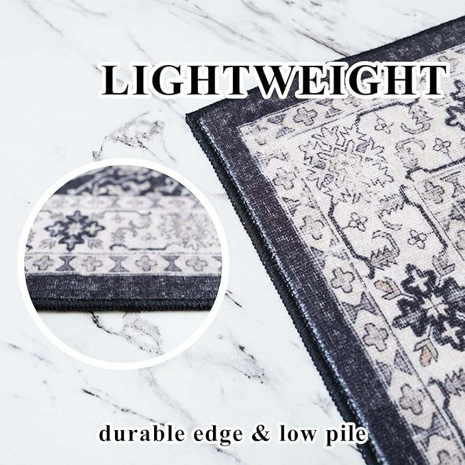 Hallway 2x8 Washable Runner Rug: Oriental Stain Resistant Kitchen Entryway Rugs - Image 4