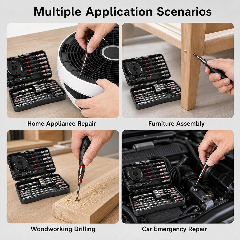 27‑in‑1 Magnetic Screwdriver Bit Set, Hex Socket Tool Kit