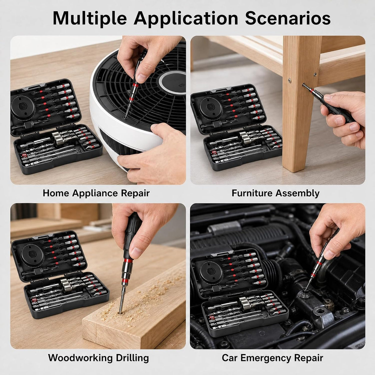 27‑in‑1 Magnetic Screwdriver Bit Set, Hex Socket Tool Kit