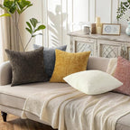 decorUhome Summer Pink Chenille Throw Pillow Covers 18x18 Set of 2 Textured - Image 5