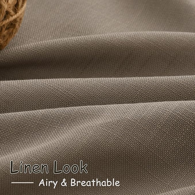 Dark Taupe Linen Curtains 84 Inch Length 2 Panels - Image 5