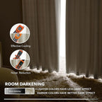 Deconovo Blackout Curtains, Thermal Insulated, W42 x L72 2 Panels, Back Tab - Image 8