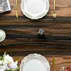 Artoid Mode 6-Pack Pearl Black Gauze Table Runner 10FT Home Decor