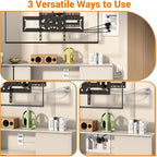 3 Usage Modes in Wall Cable Management Kit with Recessed Power, 4 Outlets