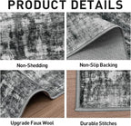 2'6''x8' Runner Rugs Washable Rug: Modern Abstract Living Room Rug Soft - Image 5