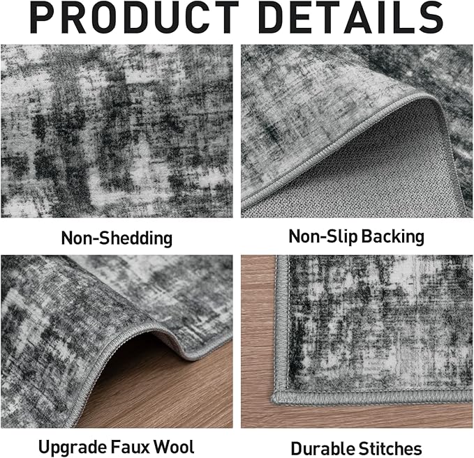 5x7 Area Rugs Washable Rug: Modern Abstract Living Room Rug Soft Anti-Skid Thin - Image 5