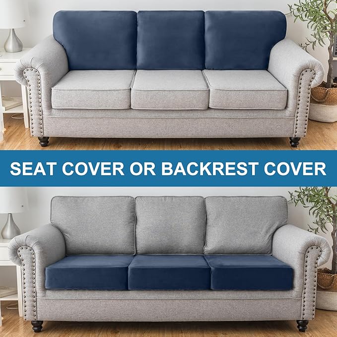 Couch Cover Stretch Velvet Sofa Cushion Cover 2-Piece - Image 4