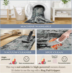 Washable Area Rugs 7'x9' Non-Slip Modern Abstract Soft - Image 5