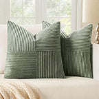 MIULEE Light Olive Green Decorative Throw Pillow Covers 18x18 Inch by MIULEE