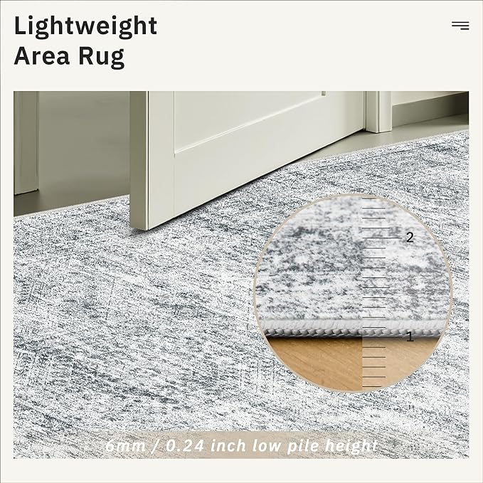 Area Rugs 4x6 for Living Room, Vintage Washable Rugs for Dining Room, Non-Slip - Image 8