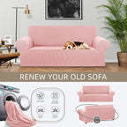 KEKUOU Stretch Loveseat Sofa Cover Slipcover, Couch Covers - Image 3