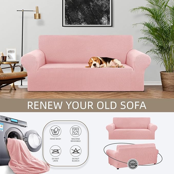 KEKUOU Stretch Loveseat Sofa Cover Slipcover, Couch Covers - Image 3