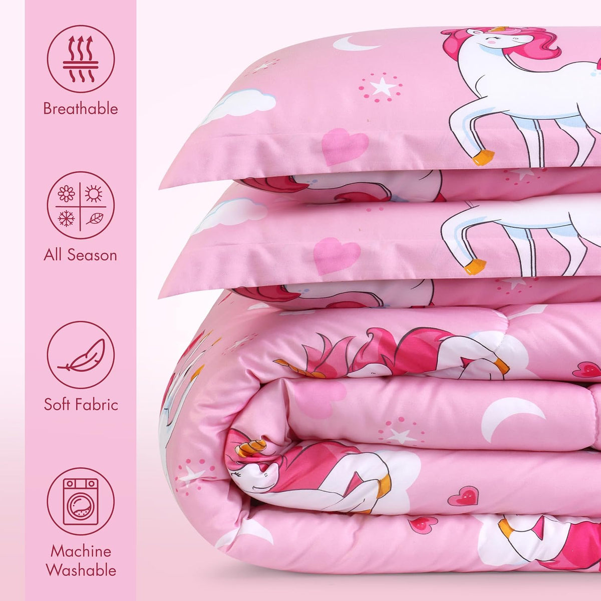 Utopia Bedding 3 Pc Kids Twin Comforter Set, Unicorn
