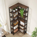 Tribesigns Corner Shelf, 7-Tier Industrial Corner Bookshelf and Bookcase