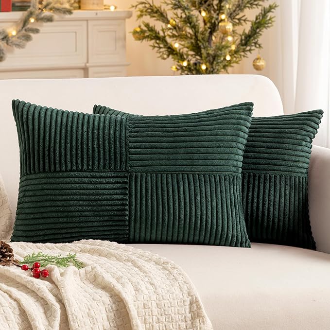 MIULEE Army Green Decorative Lumbar Throw Pillow Covers 12x20 Inch by MIULEE