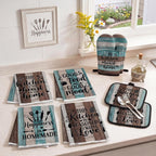 Britimes Kitchen Decor Sets, 13 Pack, Farmhouse Teal Turquoise