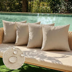 MIULEE Pack of 4 Decorative Outdoor Throw Pillow Covers Linen Waterproof Pillow by MIULEE