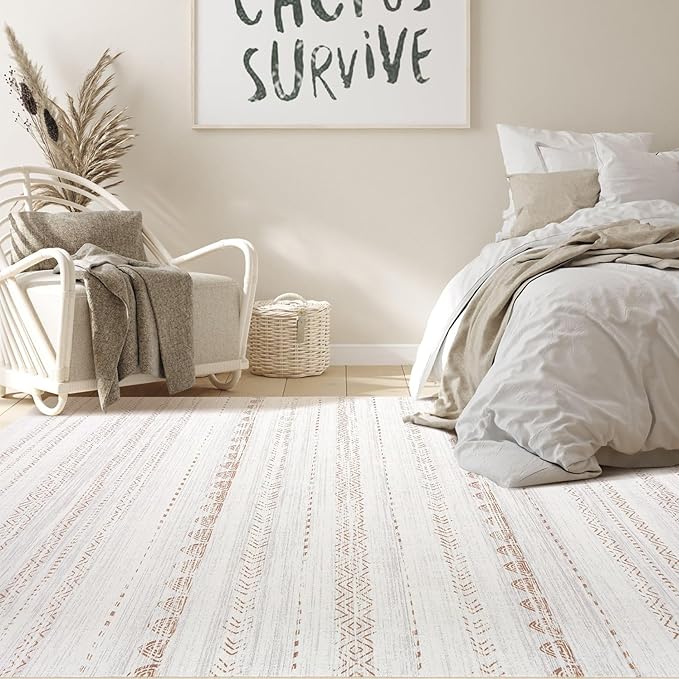 Nakagishi Area Rug Living Room Rugs: 5x7 Large Soft Machine Washable Boho - Image 6