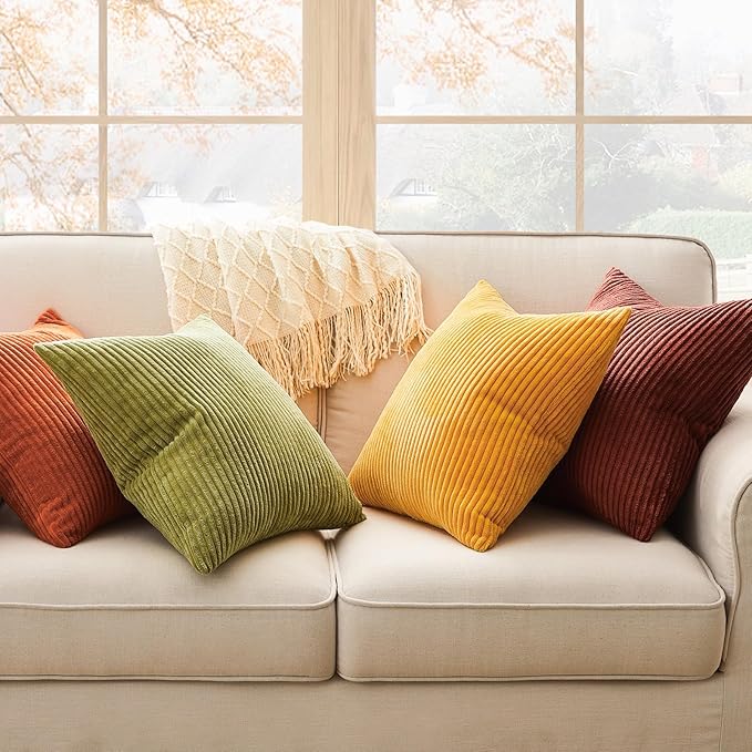 Topfinel Fall Burnt Orange Decorative Throw Pillows Covers 24x24 Inch Set of 4 - Image 3