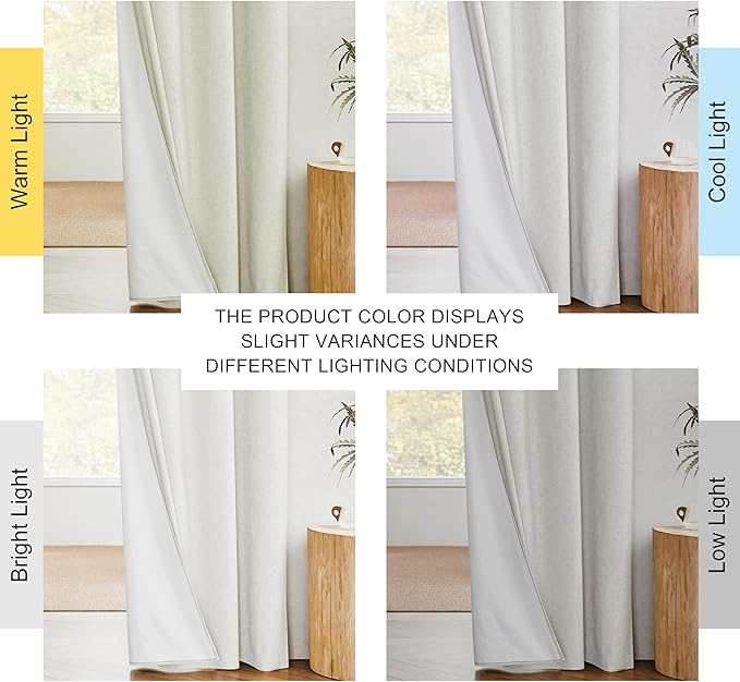 NICETOWN 100% Absolutely Blackout Linen Curtains - Image 2