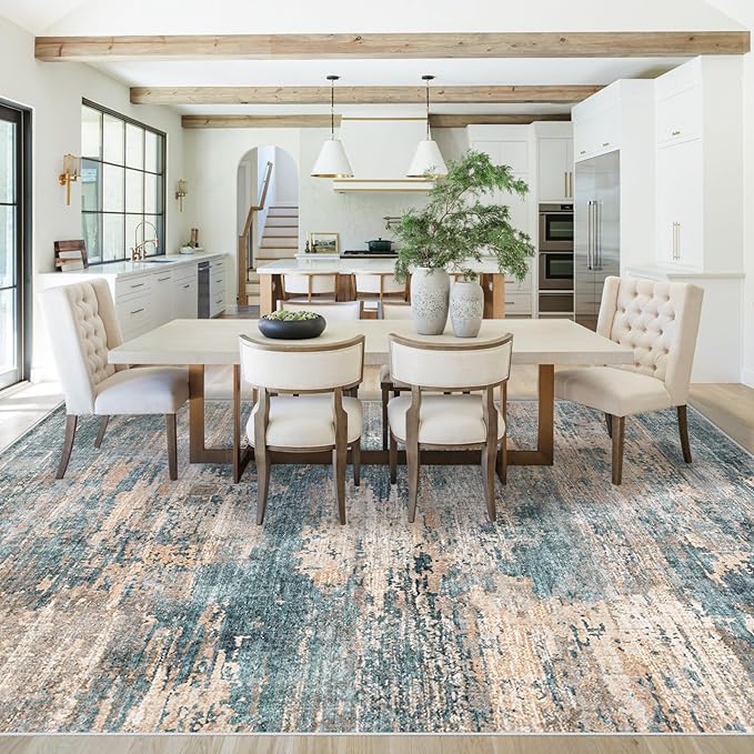 8x10 Area Rugs for Living Room, Washable Modern Abstract Large Area Rug Neutral - Image 5