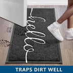 EARTHALL Door Mat Outside Inside Hello Doormat, Durable Floor Mat Non Slip Mat - Image 4