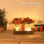 Mkono Fall Centerpieces for Tables Dining Room Decor with Mason Jar Lights