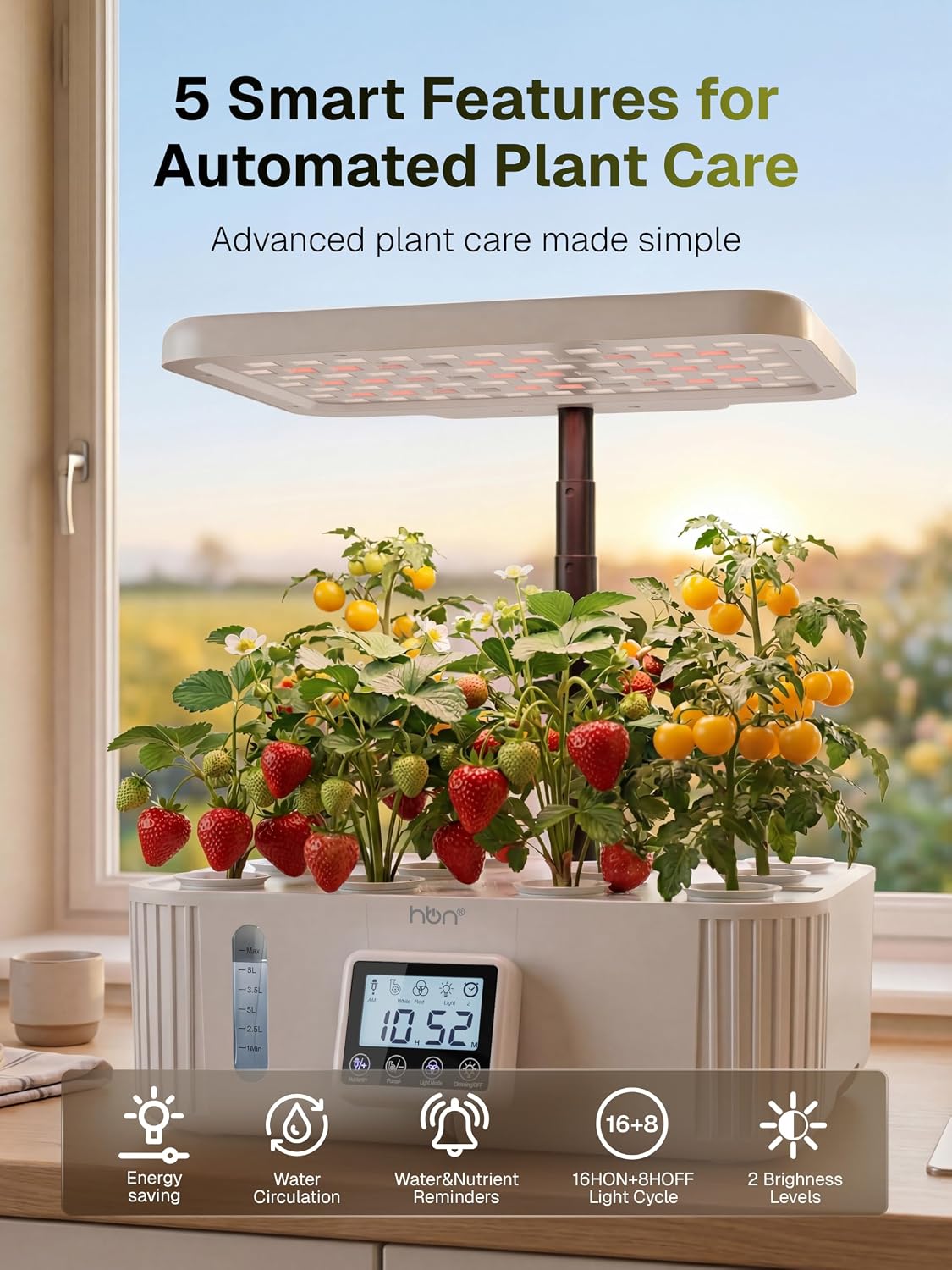 HBN hydroponics Growing System Kit 12 Pods Indoor Garden with Grow Light