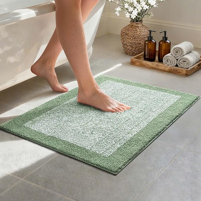Bathroom Rugs 24x17 Non Slip Washable, Soft Absorbent Quick Dry Mats by Unknown