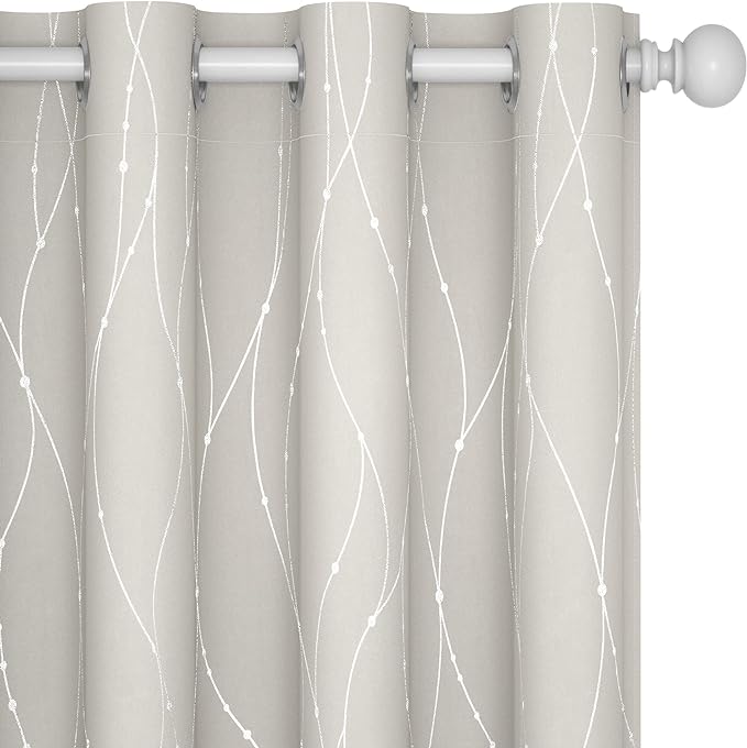 Deconovo Beige Curtains for Living Room, Light Darkening Soundproof Drapes by Deconovo