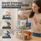 ClearSpace Stackable Storage Bins, Front Pantry Organizer, Medium, 4 Pack