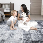 10x14 Area Rug Living Room Rug: Washable Modern Abstract Soft Thin Rug Indoor - Image 7