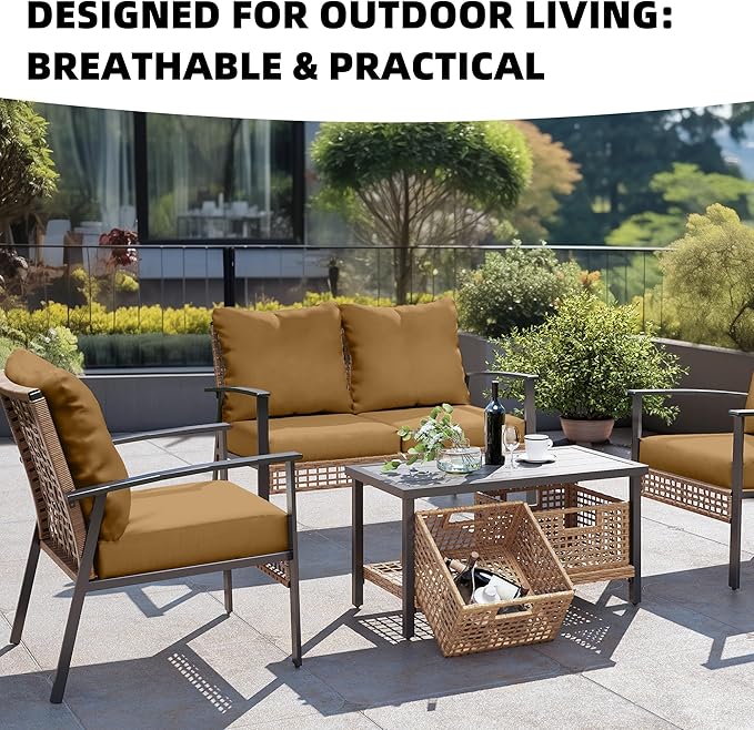8Pcs Outdoor Cushion Covers, Patio Cushion Covers, Stretch Elastic Slipcovers - Image 4