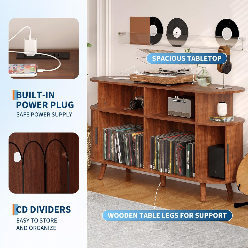Mid-Century Modern Record Player Stand