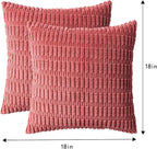 Pack of 2 Corduroy Decorative Throw Pillow Covers 18x18 InchSoft Boho Striped - Image 7