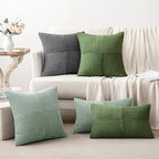 MIULEE Greyish Green Decorative Euro Sham Pillow Covers 24x24 Inch - Image 5