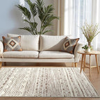 3x5 Washable Entryway Area Rug: Modern Moroccan Small Runner Rug Indoor Soft - Image 2