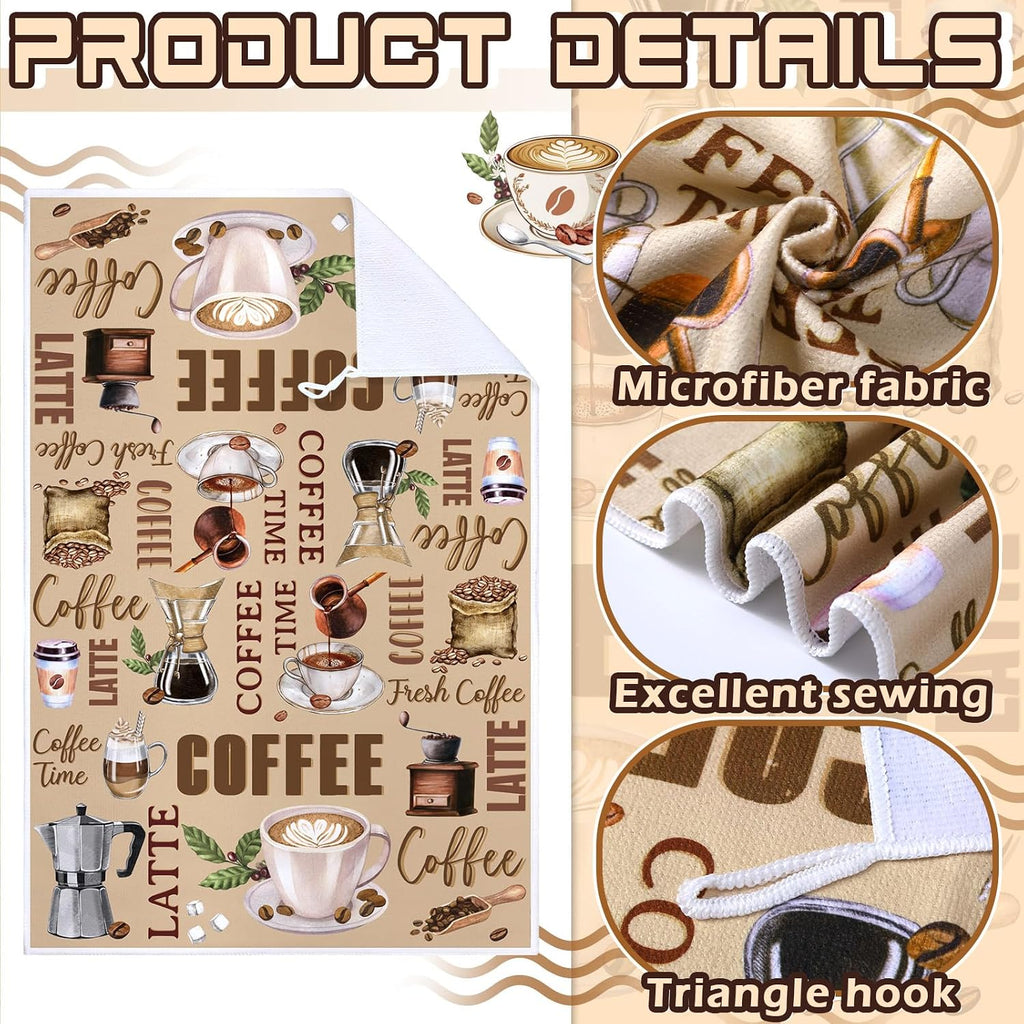 Bencailor 6 Pcs Coffee Kitchen Towels Decorative Dish Towels Sets