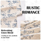 Lazzzy Floral Linen Curtains Farmhouse Extra Long Curtain - Image 4