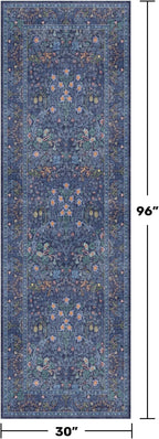 Dark Blue 2'6" x 8' Runners for Hallways Non Slip, Extra Long Floor Runner for - Image 2