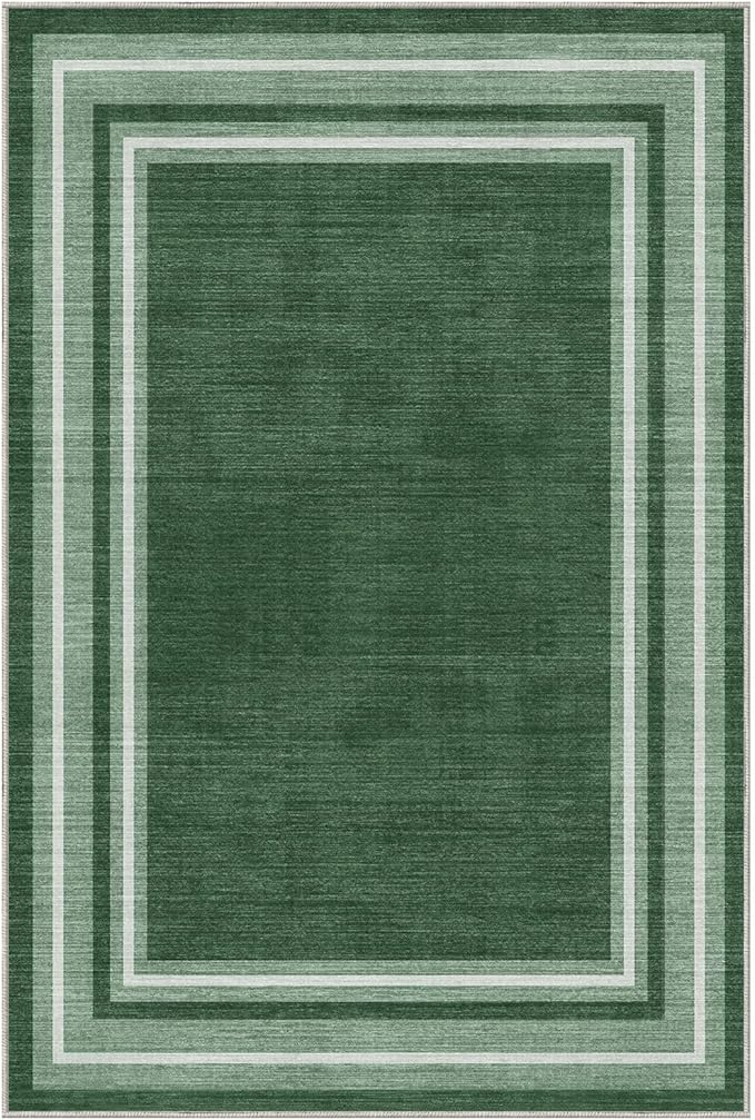 OPPODREAM Border Soft Area Rugs 6x9, Washable Green Rug - Image 9