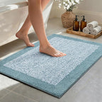 Bathroom Rugs 30x20 Non Slip Washable, Dusty Blue Bath Mat by Unknown