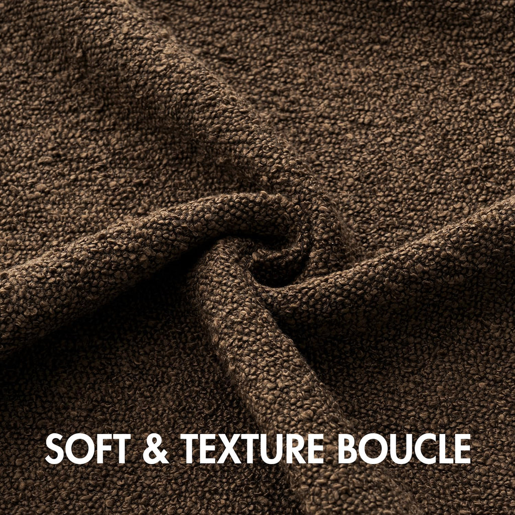 MIULEE Textured Boucle Lumbar Pillow Cover for Bed 14x36 Dark Brown