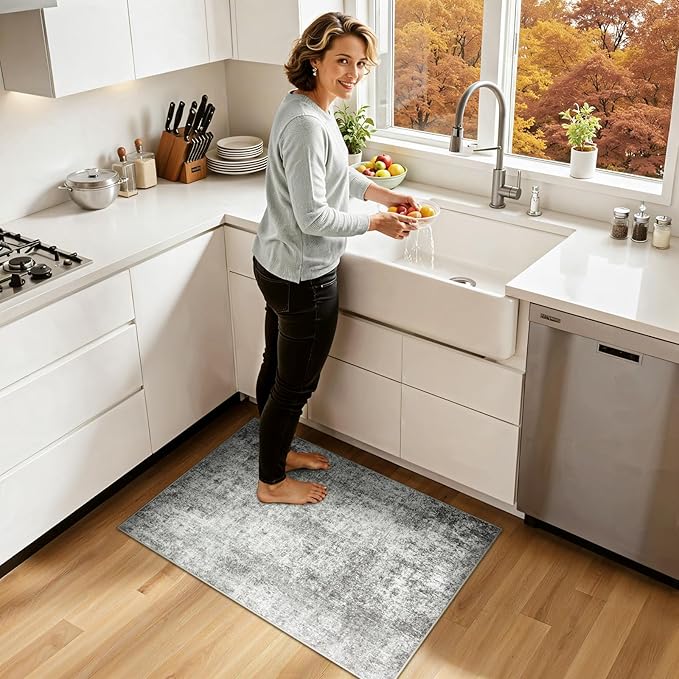 Washable Area Rugs 2'x3' Non-Slip Modern Abstract Soft - Image 2