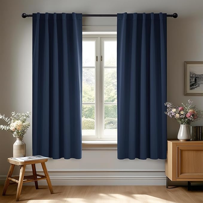 Deconovo Blackout Curtains, Thermal Insulated, W38 x L63 2 Panels, Back Tab by Deconovo