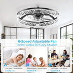 Ceiling Fans with Lights and Remote - 20'' Low Profile Ceiling Fan